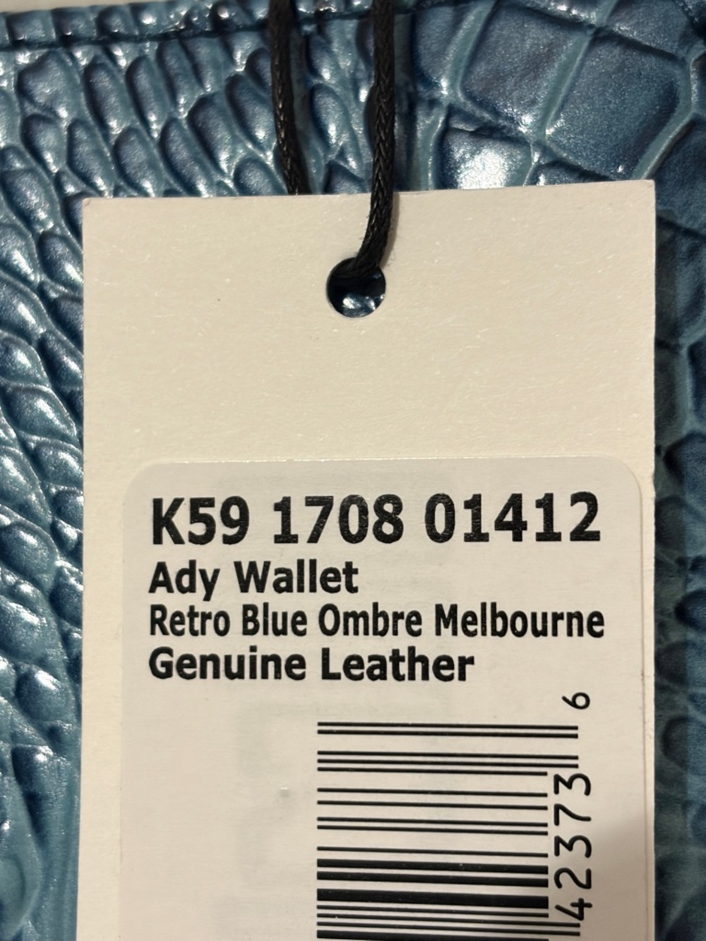 NWT✨BRAHMIN Retro Blue Melbourne💙 Croc-Embossed Ady Wallet RARE - Picture 9 of 9
